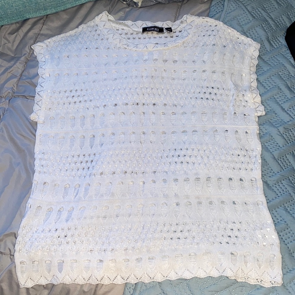 Elementz Sheer white sweater vest. Very lightweight size PM - Picture 6 of 14
